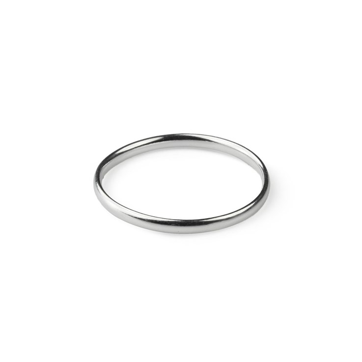 Plain D Shape Band 2mm Ring UK Size M Sterling Silver