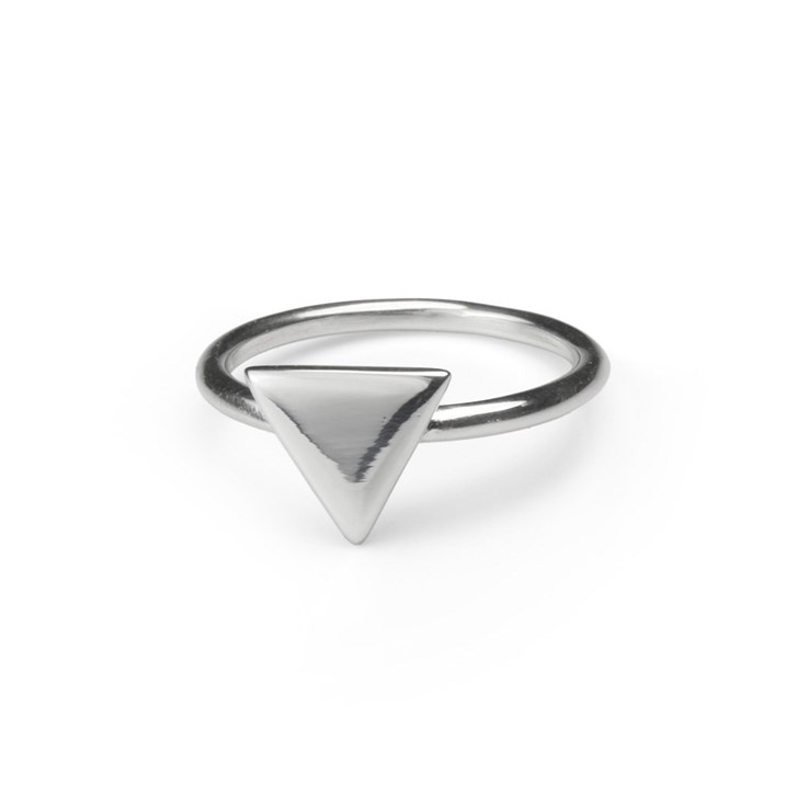 Solid Triangle Ring UK Size M Sterling Silver
