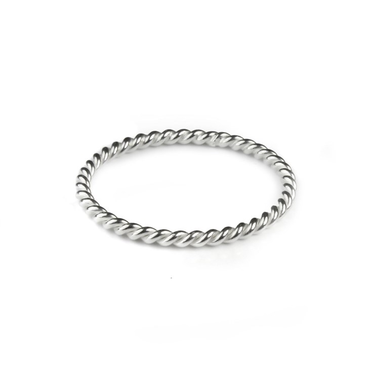 Rope Band Ring UK Size K Sterling Silver