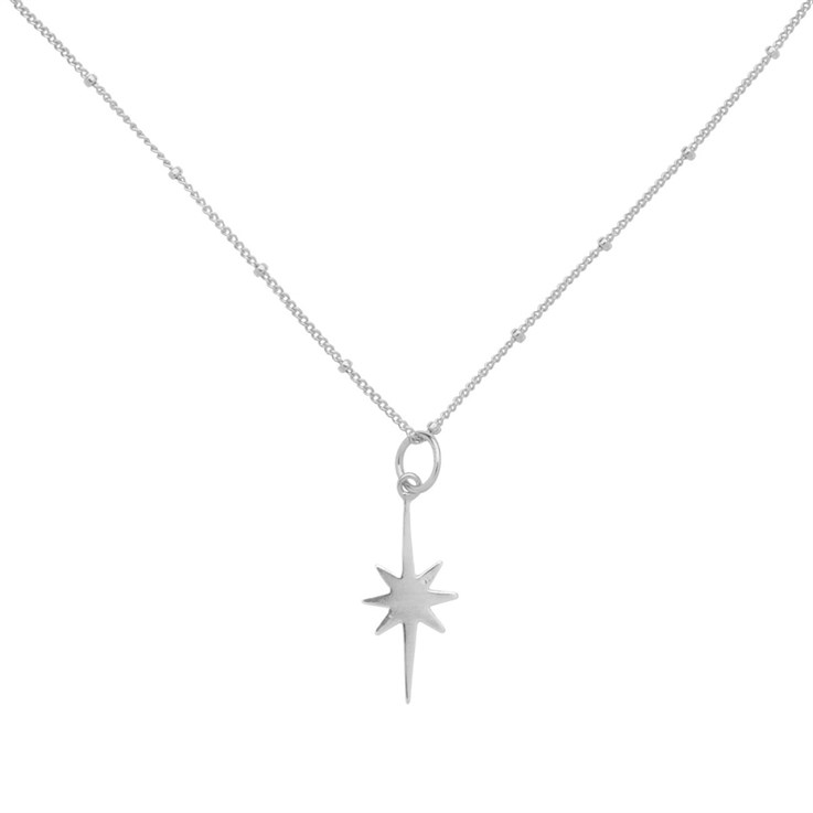 Celestial Star (22x10mm) Necklace 16" Sterling Silver