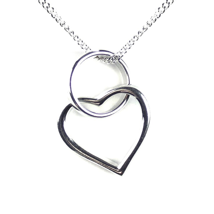 Heart & Ring Necklace Sterling Silver