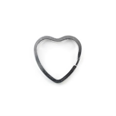 32mm Heart Shaped Split Ring  Silver Plated