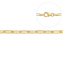 Superior Mini Rectangle Trace Chain 18" ECO Gold Plated Vermeil Sterling Silver (Anti Tarnish)