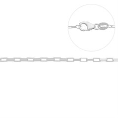 Superior Elongated Box Reduction (Adjustable) Chain 18" ECO Sterling Silver (Anti Tarnish)