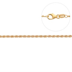 Superior Rope Reduction (Adjustable) Chain 18" ECO Gold Plated Sterling Silver Vermeil (Anti Tarnish)