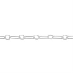 Superior Elongated Rectangular and Oval Link Chain Loose by the Metre ECO Sterling Silver (Anti Tarnish)