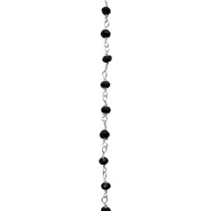 Black Onyx Chain Loose By the Metre Sterling Silver