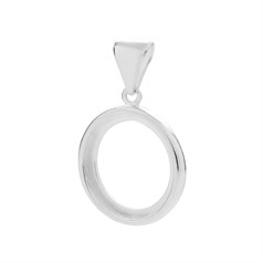 Circular Pendant to fit 12mm Cabochon Sterling Silver