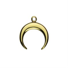 Crescent Moon Charm Pendant 16mm Gold Plated Vermeil Sterling Silver (Extra Durable)