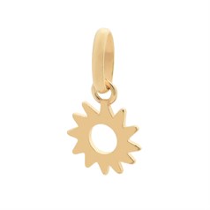 Sun Charm Pendant 8mm Gold Plated Sterling Silver Vermeil