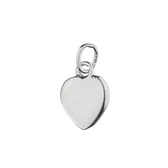 Flat Heart Shape Charm Pendant (8mm) Sterling Silver (STS)