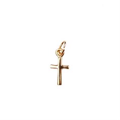 Cross Charm Pendant 16x8mm Rose Gold Plated Vermeil Sterling Silver (Extra Durable)