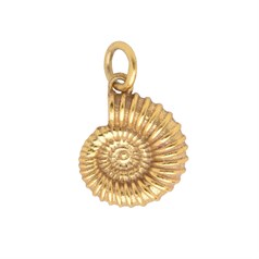 Large Ammonite 15mm Charm Pendant Gold Plated Sterling Silver Vermeil