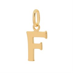 Large Uppercase Alphabet Letter F Charm Pendant 14x9mm Gold Plated Sterling Silver Vermeil