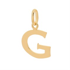 Large Uppercase Alphabet Letter G Charm Pendant 15x12mm Gold Plated Sterling Silver Vermeil