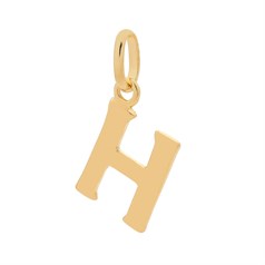 Large Uppercase Alphabet Letter H Charm Pendant 15x9mm Gold Plated Sterling Silver Vermeil