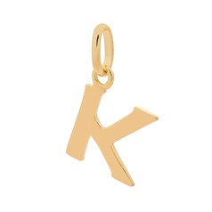 Large Uppercase Alphabet Letter K Charm Pendant 14x10mm Gold Plated Sterling Silver Vermeil