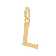 Large Uppercase Alphabet Letter L Charm Pendant 14x9mm Gold Plated Sterling Silver Vermeil