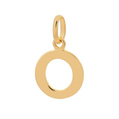 Large Uppercase Alphabet Letter O Charm Pendant 15x11mm Gold Plated Sterling Silver Vermeil