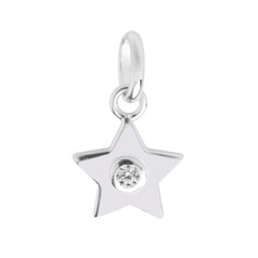 Star with CZ Charm Pendant Sterling Silver