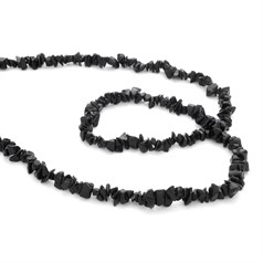 36" Continuous Superior Gemstone Tumblechip Beads Black Obsidian