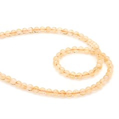 6mm Round gemstone bead Natural Citrine 40cm strand