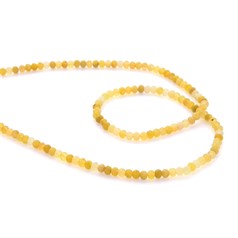 4mm Facet Button shaped gemstone bead Yellow Opal 40cm strand