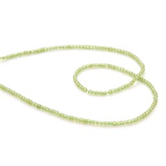 2.5mm Peridot Faceted Cube Gemstone Beads 40cm Strand