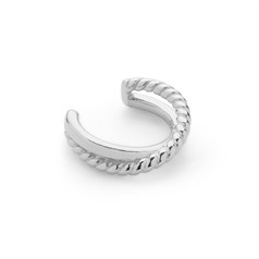 Double Earcuff 1 Twisted Band 1 Plain Band (SINGLE) Sterling Silver