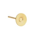 Earstud with 6mm Flat Pad for Cabochon without scrolls Gold Plated