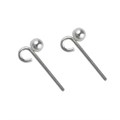 Earstud Ball & Hook without scrolls Silver Plated