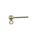 Earstud with Ball Post and Ring 3mm without scrolls Gold Filled