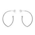 Superior 35mm V Shape Ear Hoop with Scrolls Silver Plated