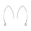 Superior Oval Monster Ear Wire 37x16mm Silver Plated