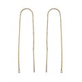 6" Pull Through Chain Ear Threader Rose Gold Plated Vermeil Sterling Silver(Extra Durable)