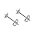 5mm Cup & Prong earstud (with scroll)  Sterling Silver (STS)