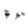 Heart & Ring Earstud  (with scroll) Sterling Silver (STS)