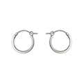 18mm Flat Edged Earhoop with Hinged Fastener Sterling Silver (STS)