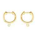 13mm Hinged Ear Hoop with Ring Gold Plated Sterling Silver Vermeil