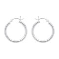 18mm Hinged Earhoop With Round Wire Post Sterling Silver (STS)