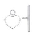 Heart Shaped Toggle Bar Clasp 12x14mm STS