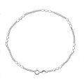 9" Superior Alternate Cable/Trace Chain Anklet Eco Sterling Silver  (Anti Tarnish)