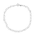 9" Superior Heart Links Chain Anklet ECO Sterling Silver  (Anti Tarnish)