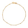 Superior Satellite Anklet Chain 9" Gold Plated Vermeil ECO Sterling Silver  (Anti Tarnish)