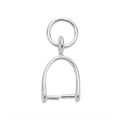 Stirrup Pendant Pinch Bail 7mm with jump ring Sterling Silver