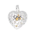 16mm Filigree Heart Cage Pendant Sterling Silver STS