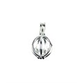 13x12mm Round Cage Pendant Opens to fit 8mm Bead Sterling Silver STS