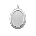 Oval Pendant with 25x18mm Cup for Cabochon Silver Plated