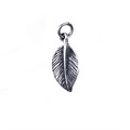Antiqued Leaf Charm Pendant Silver Plated