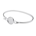 Plain Bangle Wire with 12mm Cup Sterling Silver (Lightweight)